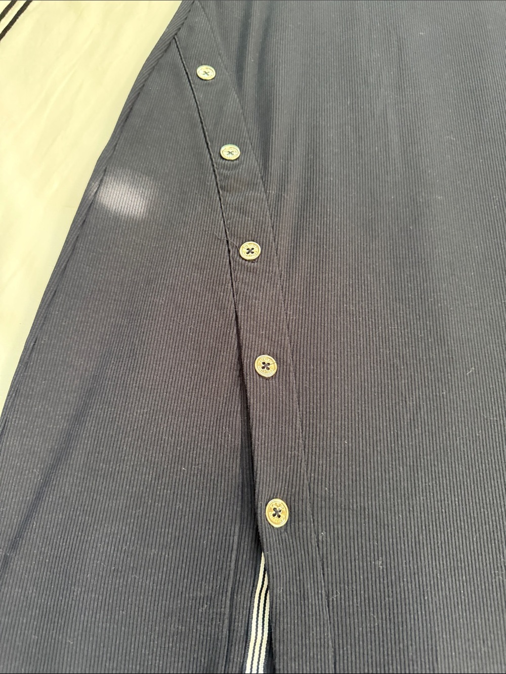 Tommy Hilfiger Navy Blue Maxi Tank Dress with Cream Trim - Picture 3 of 7